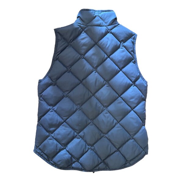 J.Crew Womens Quilted Navy Blue Puffer Vest Pockets Gold Zipper - Picture 3 of 9